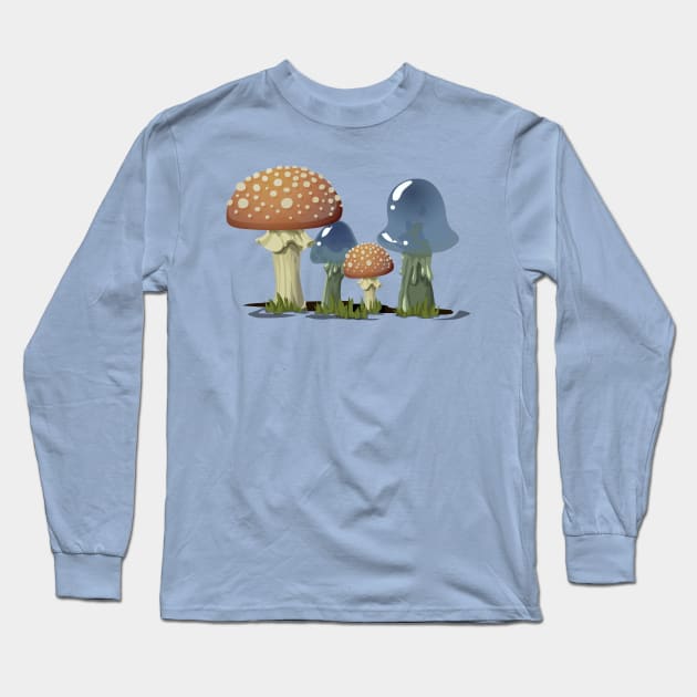 The Two Couple Mushrooms Long Sleeve T-Shirt by LineXpressions